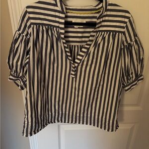 Blue Striped Anthropologie Women's Top